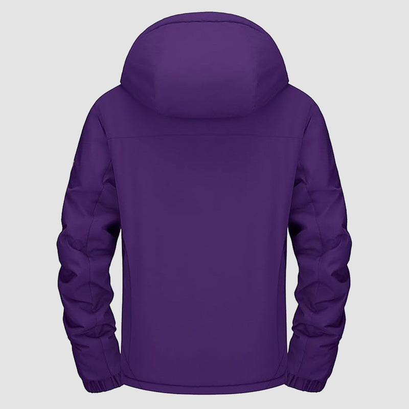 Women's Waterproof Fleece-Lined Ski Jacket with Adjustable Hood - Insulated Winter Outerwear for Cold Weather Adventures